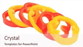 Presentation with pepper - Presentation design consisting of red yellow - fresh pepper slices isolated background and a sky blue colored foreground