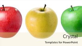  Presentation with green apples - Amazing PPT layouts having red yellow and green apples backdrop and a yellow colored foreground