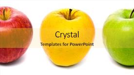  Presentation with green apples - Colorful PPT theme enhanced with red yellow and green fresh backdrop and a yellow colored foreground