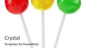  Presentation with lollipop - Colorful slide deck enhanced with red yellow and green lollipop backdrop and a white colored foreground