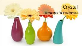  Presentation with red floral - Amazing theme having red yellow floral - flowers in vases isolated backdrop and a blonde colored foreground