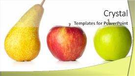  Presentation with green apples - Slides with red yellow green - apples and pear isolated background and a white colored foreground