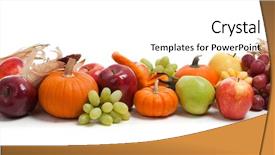  Presentation with fall - Audience pleasing slide deck consisting of red yellow green - arrangement of fall fruits backdrop and a cream colored foreground