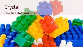  Presentation with white bricks - Beautiful presentation featuring red yellow green - assemble of colorful plastic bricks backdrop and a lemonade colored foreground