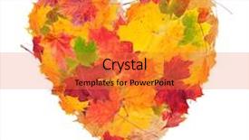  Presentation with heart disease and heartbeat symbol - Colorful slides enhanced with red yellow green - autumn heart symbol isolated backdrop and a gold colored foreground