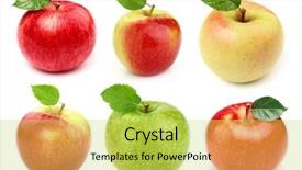  Presentation with for food chemistry of apples - Presentation theme consisting of red yellow green - collage from apples background and a yellow colored foreground