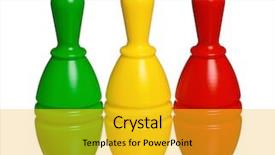  Presentation with plastic in the ocean - Slides consisting of red yellow green - colorful plastic skittles of toy background and a gold colored foreground