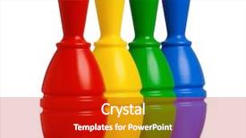  Presentation with recycle plastic bags - Colorful theme enhanced with red yellow green - colorful plastic skittles of toy backdrop and a crimson colored foreground