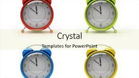  Presentation with bright colorful candy isolated - Slide deck with red yellow green - four colorful alarm clocks isolated background and a soft green colored foreground