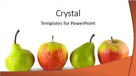  Presentation with green apples - Presentation theme enhanced with red yellow green - fresh apples and pears close-up background and a white colored foreground