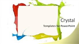  Presentation with paint - PPT layouts having red yellow green - isolated shot of colored paint background and a cream colored foreground