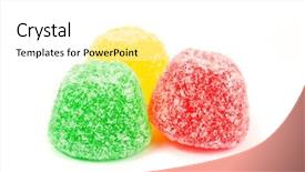  Presentation with jellies - Presentation having red yellow green - jellies on white background background and a white colored foreground