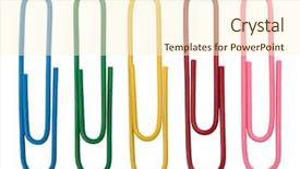  Presentation with scroll paper isolated on white - Slide deck consisting of red yellow green - paperclips isolated on white background and a cream colored foreground