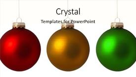  Presentation with white christmas - Beautiful slide set featuring red yellow green - set christmas baubles isolated backdrop and a cream colored foreground