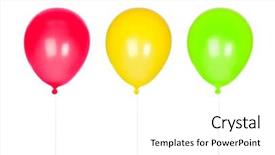  Presentation with balloons - Audience pleasing PPT layouts consisting of red yellow green - three colorful balloons inflated isolated backdrop and a white colored foreground