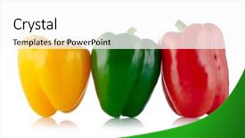  Presentation with scroll paper isolated on white - Audience pleasing PPT theme consisting of red yellow green - three colors paprika isolated backdrop and a white colored foreground