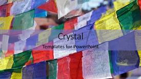  Presentation with prayer - Slide deck consisting of red yellow green - tibetan prayer flags swayambhunath temple background and a teal colored foreground