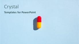  Presentation with tablet capsule - Cool new slides with red-yellow-pill-tablet-capsule backdrop and a sky blue colored foreground