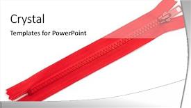  Presentation with red - Colorful PPT theme enhanced with red zipper isolated on white backdrop and a white colored foreground