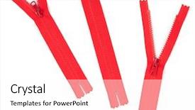  Presentation with red and white industry - Beautiful slides featuring red zippers isolated on white backdrop and a pink colored foreground