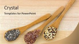  Presentation with quinoa - Audience pleasing PPT theme consisting of reddish - dried chia seed linseed flaxseed backdrop and a lemonade colored foreground