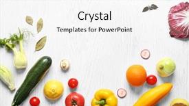  Presentation with vegetables - Beautiful PPT theme featuring reddish - fresh vegetables on wooden background backdrop and a white colored foreground