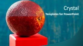  Presentation with red grapefruit orange orange - Presentation enhanced with reddish - red spanish orange fruit background and a ocean colored foreground