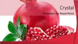  Presentation with pomegranate - Slide set with reddish - ripe pomegranate fruits with pomegranate background and a red colored foreground