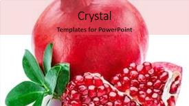  Presentation with pomegranate - Beautiful presentation theme featuring reddish - ripe pomegranate fruits with pomegranate backdrop and a coral colored foreground
