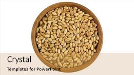  Presentation with wheat - Presentation theme with reddish - top view of dried wheat background and a yellow colored foreground