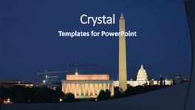  Presentation with lincoln - Presentation enhanced with reddish - washington dc skyline with lincoln background and a ocean colored foreground