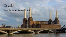  Presentation with redevelopment - PPT theme enhanced with redevelopment - battersea power station in london background and a light blue colored foreground