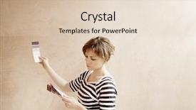  Presentation with color - Amazing slides having redevelopment - rear view of woman choosing backdrop and a lemonade colored foreground