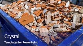  Presentation with rubble - PPT layouts with redevelopment - rubble on building site background and a navy blue colored foreground
