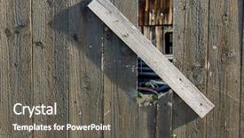  Presentation with wooden - Audience pleasing theme consisting of redevelopment - sapling and old wooden fence backdrop and a  colored foreground