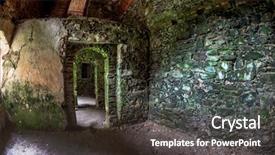  Presentation with decay - Presentation theme featuring redevelopment - unsafe building masonry symbol background and a dark gray colored foreground