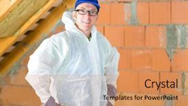  Presentation with roof - Cool new theme with diversity - diverse group of workers backdrop and a dark gray colored foreground