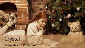  Presentation with education book or tree - Cool new slide deck with books apple - redhair woman reading book backdrop and a coral colored foreground