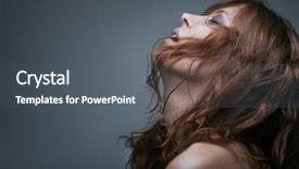  Presentation with of a gray wolf - PPT layouts enhanced with redhaired woman bondage on gray background and a dark gray colored foreground