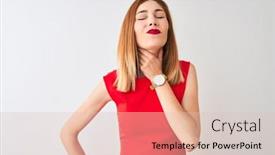  Presentation with infection - Slide deck having redhead-businesswoman-wearing-elegant-red background and a lemonade colored foreground