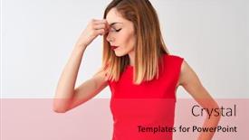 Presentation with frustration - Theme having redhead-businesswoman-wearing-elegant-red background and a red colored foreground