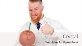  Presentation with medical - Colorful slide set enhanced with redhead-doctor-with-a-medical backdrop and a lemonade colored foreground