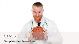  Presentation with medical - Audience pleasing PPT theme consisting of redhead-doctor-with-a-medical backdrop and a lemonade colored foreground