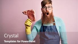  Presentation with butcher - Cool new theme with redhead-irish-butcher-man backdrop and a violet colored foreground
