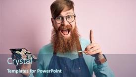  Presentation with irish - Presentation featuring redhead-irish-cook-man background and a ocean colored foreground