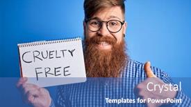  Presentation with cruelty - PPT layouts consisting of redhead-irish-man-with-beard background and a ocean colored foreground
