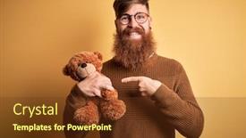  Presentation with teddy bear - Cool new theme with redhead-irish-man-with-beard backdrop and a tawny brown colored foreground