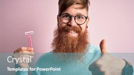  Presentation with razor - PPT theme having redhead-irish-man-with-beard background and a teal colored foreground