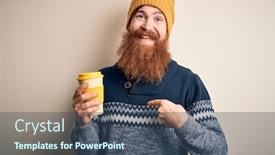  Presentation with irish - Amazing presentation design having redhead-irish-man-with-beard backdrop and a ocean colored foreground