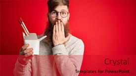  Presentation with asian chopsticks - Presentation consisting of redhead-irish-man-with-beard background and a crimson colored foreground
